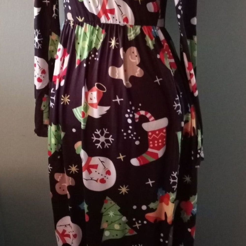 Festive Holiday Print Dress